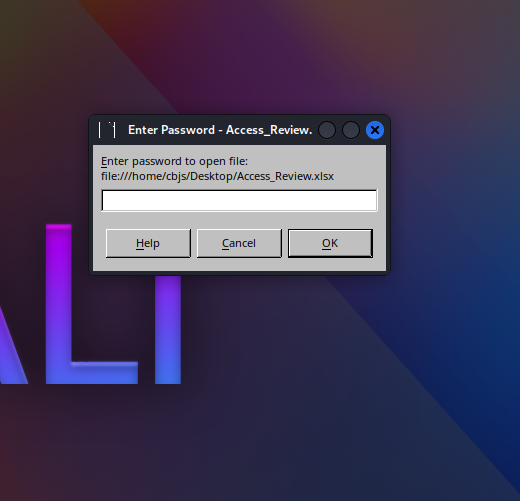 Password protected Excel file