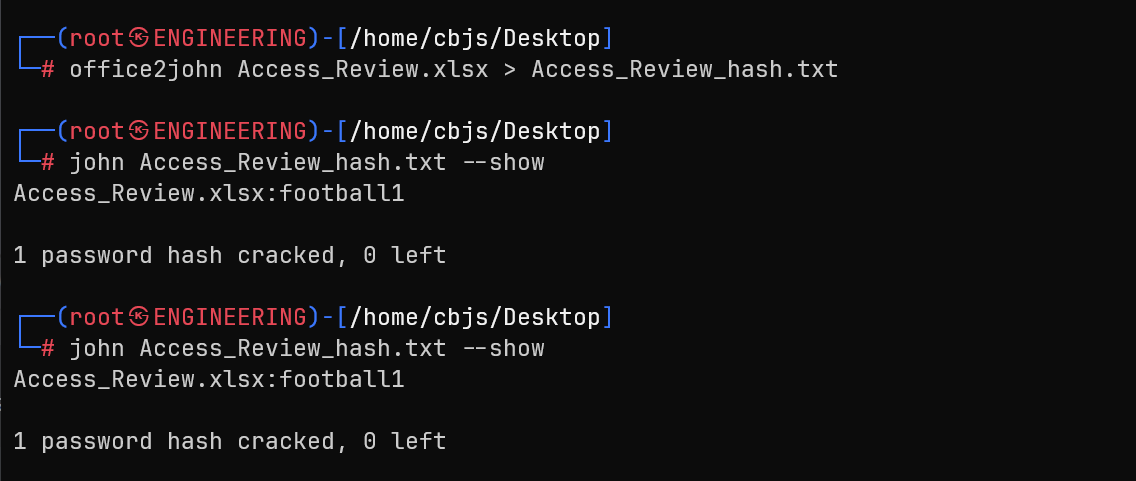 Office2john hash extraction